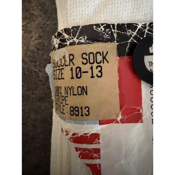 VTG 80s Tube Nylon Socks Football Basketball Soccer Blue Stripe Size 10-13 NWT - Picture 8 of 8
